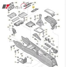 Audi  A3 8P Afdekking opbergvak middenconsole 